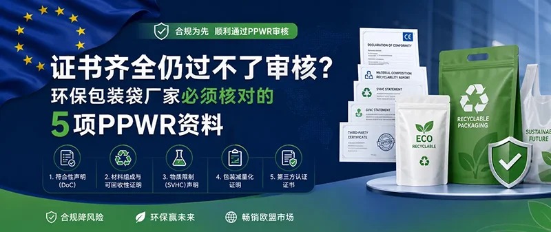 证书齐全仍过不了审核？环保包装袋厂家必须核对的5项PPWR资料