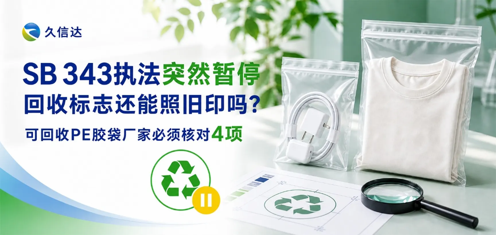 出口产品包装重大变故：SB 343突然暂停，可回收PE胶袋厂家还能照旧印回收标志吗？