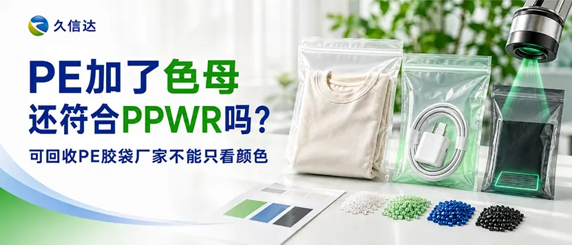 PE材料加了色母，还符合PPWR包装法规吗？可回收PE胶袋厂家不能只看颜色